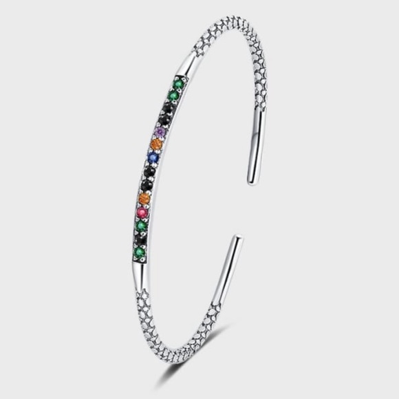 Jewelry - Solid Sterling Silver 925 Cuff Bangle Bracelet